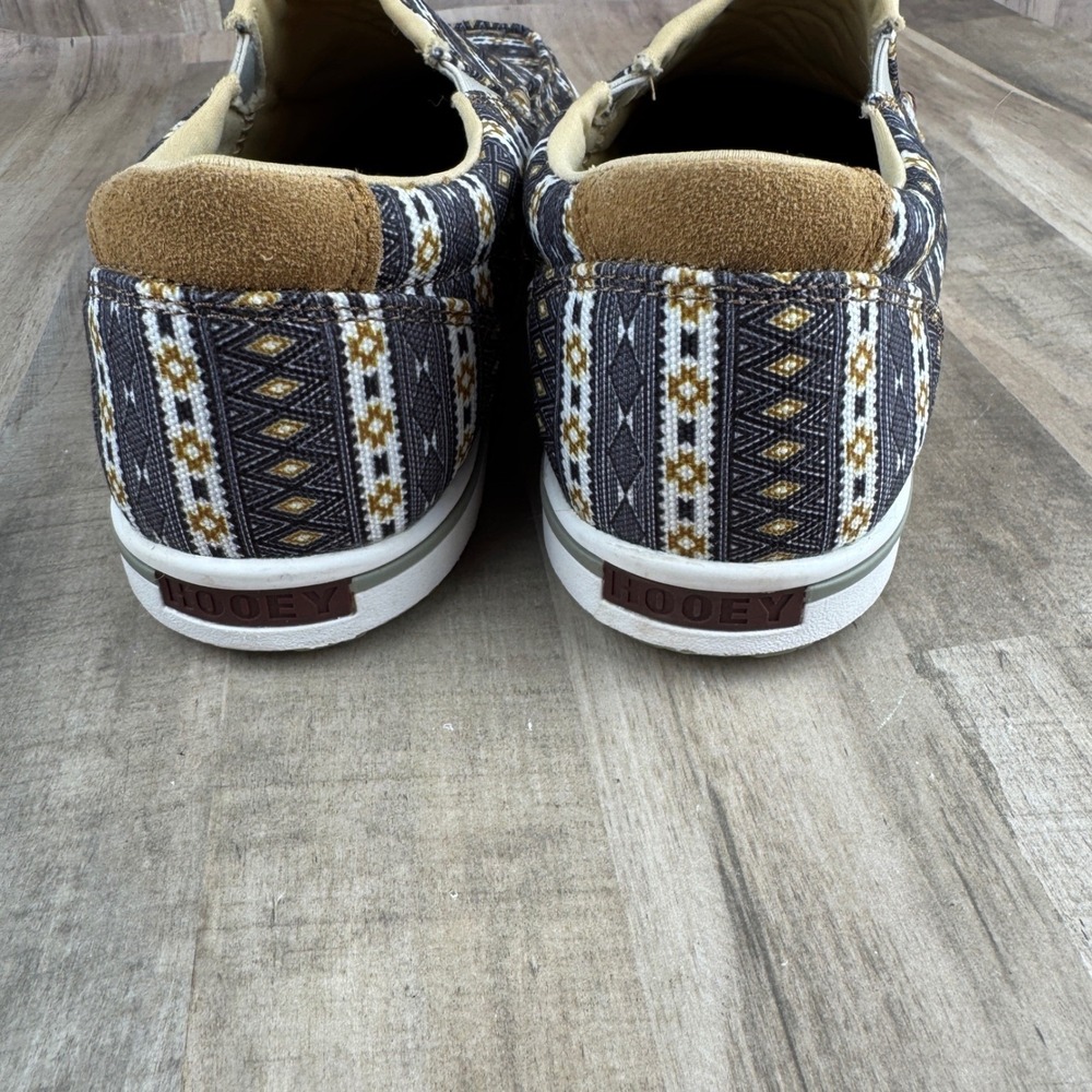 NEW Twisted X Hooey Women's 10 Aztec Print Slip On Black and Yellow - Picture 2 of 6
